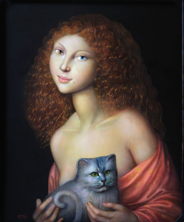 Мадонна с кошкой итальянского художникa Альфонсо Рокки