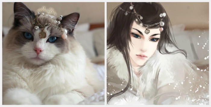 Китайский художник создает человеческую версию очаровательных котят и результат ми-ми-ми