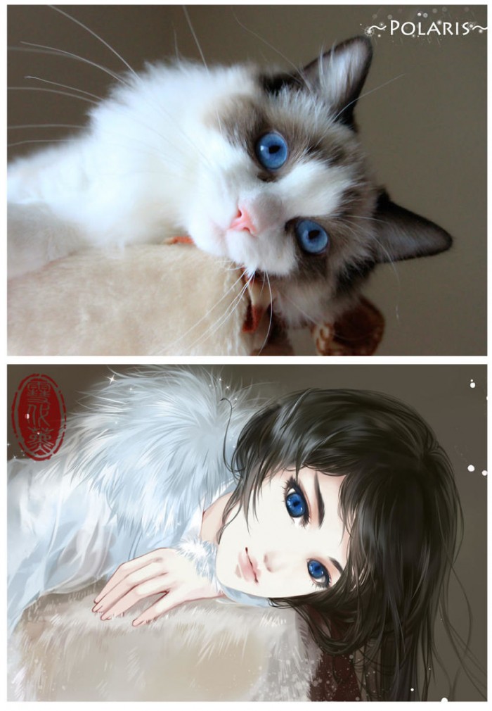 Китайский художник создает человеческую версию очаровательных котят и результат ми-ми-ми