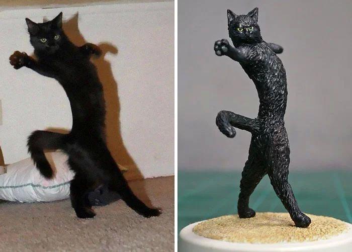 10 мемов со смешными котиками превратились в скульптуры японского художника